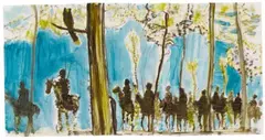 Untitled by Daniel Richter, 2006, Oil and Sellotape on paper, sold Jun 2018