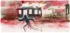 Untitled by Daniel Richter, 2006, Oil and Sellotape on paper, sold Jun 2018