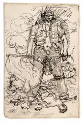 Georg Baselitz, Untitled, 1966, India ink and graphite on laid card