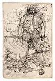 Georg Baselitz, Untitled, 1966, India ink and graphite on laid card