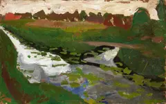 Landschaft mit Moorkanal by Paula Modersohn-Becker, Circa 1900, Oil on heavy paper, mounted on artist's board, sold Jun 2018