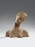 Wilhelm Lehmbruck, Büste der Knienden (Geneigter Frauenkopf), 1912-1914, Terracotta