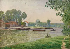 Maxime Maufra, Remorquage sur l'Oise, L'Île-Adam, 1901, Oil on canvas