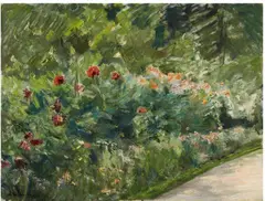 Max Liebermann, Blumenstauden im Nutzgarten nach Südwesten, 1926, Oil on canvas