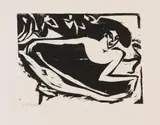 Tänzerin mit gehobenem Rock by Ernst Ludwig Kirchner, 1909, Woodcut on card-like wove paper, offered Jun 2018