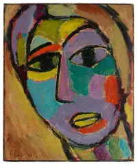 Alexej von Jawlensky, Mystischer Kopf: Erde, 1919, Oil on card