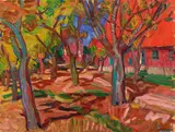 Peter August Böckstiegel, Westfälisches Dorf imSommer, 1912, Oil on canvas