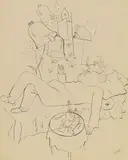 George Grosz, Es klingt wie fernes Glockenläuten. Verso: Doppelstreife