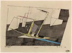 Adrift by Lyonel Feininger, 1946, Watercolour, pen and ink and crayon on hand-made paper, sold Jun 2018