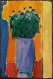 Grosses Stilleben: Blumen in violetter Vase by Alexej von Jawlensky, Around 1935, Oil on heavy, textured paper, sold Jun 2018