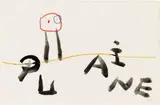 Joan Miró, Dessin pour "L'enfance d'Ubu" (Putaine), 1953, Brush and India ink and coloured wax crayons on wove paper