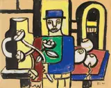 Fernand Léger, L'homme au chandail, 1940, Gouache and brush and India ink over pencil on textured brownish paper