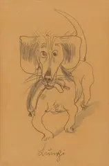 Lumpi by Otto Dix, Circa 1923, Pencil drawing on firm, delicately textured paper (guestbook entry), sold Jun 2018