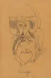 Otto Dix, Lumpi, Circa 1923, Pencil drawing on firm, delicately textured paper (guestbook entry)
