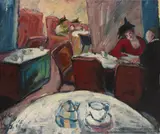 Walter Gramatté, Café, 1918, Oil on canvas