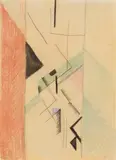August Macke, Abstrakte Formen XX, 1913, Pencil and colour crayons on thin plain paper