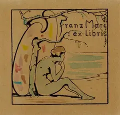 Ex Libris Franz Marc II by Franz Marc, 1905, Lithograph, hand-coloured with watercolours, on wove paper, offered Jun 2018