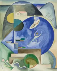 Thomas Ring, Romantische Liebe, 1927, Watercolour and pen and ink over pencil on grained watercolour laid paper