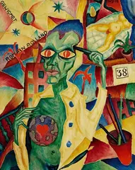 Werner Schramm, Der Selbstmörder, 1919, Oil over pencil on panel