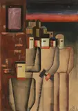 Erich Müller-Kraus, Streik, 1931, Watercolours over pencil (depcition