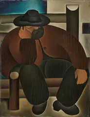 Schlafender Bauer by Eberhard Viegener, 1924, Oil on panel, sold Jun 2018