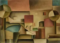 Herbstliches Dorf by Eberhard Viegener, 1925, Oil on plywood, offered Jun 2018