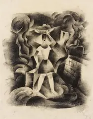 Untitled (Italienisches Mädchen mit Früchteschale) by Richard Ziegler, Circa 1924, Charcoal drawing on thin, transparent paper, mounted on hand-made laid paper (45.5 x 33/, offered Jun 2018