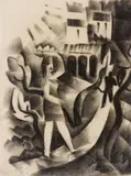 Richard Ziegler, Untitled (Italienische Dorflandschaft mit Figuren)