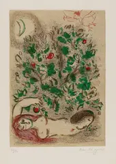 Paradies by Marc Chagall, 1960, Colour lithograph on wove paper with watermark "Arches", sold Jun 2018