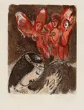 Marc Chagall, Sarah und die Engel, 1960, Colour lithograph on wove paper with watermark "Arches"