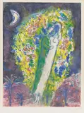 Marc Chagall, Das in Mimosen gebettete Paar, 1967, Colour lithograph based on an artist's model on firm wove paper with watermark "ARCHES"