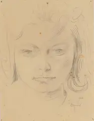 Mädchenkopf by Otto Dix, Circa 1936 - 1941, Pencil drawing on yellowish firm drawing card, offered Jun 2018