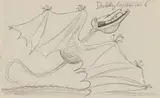 Otto Dix, Daktylosaurus, 1922, Pencil drawing on paper (the verso of a treatment sheet of the spa Helios, Düsseldorf)