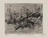 Otto Dix, Toter Soldat, 1922, Etching on firm chamois-coloured copperplate printing paper