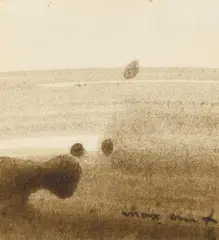 Geburtsort by Max Ernst, 1960, Gouache on card, sold Jun 2018