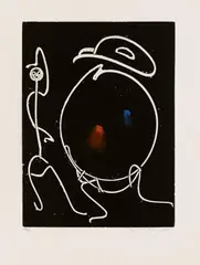 Max Ernst, Das Schnabelpaar. Acht Farbradierungen und ein Gedicht, 1953, Series of 8 colour etchings, one embossed print and a poem by Max Ernst on Velin d'Arches with watermark "ARCHES" in card portfolio with parchment sleeve
