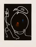 Max Ernst, Das Schnabelpaar. Acht Farbradierungen und ein Gedicht, 1953, Series of 8 colour etchings, one embossed print and a poem by Max Ernst on Velin d'Arches with watermark "ARCHES" in card portfolio with parchment sleeve