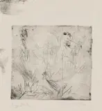 Ernst Ludwig Kirchner, Hühner im Grase (unvollendet), 1918, Etching (drypoint) on wove paper