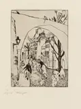 Portfolios, Die zweite Jahresgabe des Kreises der graphischen Künstler und Sammler, 1922, Portfolio comprising 10 graphic prints by Alfred Kubin, Lyonel Feininger, Adolf Schinnerer, Richard Seewald, Walther Teutsch, Otto Schubert, Graf Luckner, Willy Jäckel, Karl Hofer and Max Beckmann. Woodcut (1), etchings (5), colour lithograph (1) and lithographs (3) on various papers From