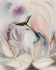 Georg Muche, Schneeblüten, 1954, Oil on canvas