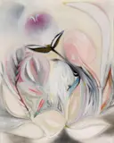 Georg Muche, Schneeblüten, 1954, Oil on canvas