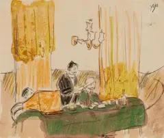Die Ansprache by Max Pechstein, Circa 1910, Colour chalks, pencil and watercolour on smooth paper, sold Jun 2018