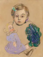 Élisabeth Van Rysselberghe by Théo van Rysselberghe, 1894, Gouache, pastel and charcoal drawing on brownish fibrous wove paper, sold Jun 2018