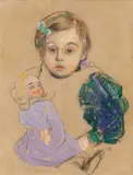 Théo van Rysselberghe, Élisabeth Van Rysselberghe, 1894, Gouache, pastel and charcoal drawing on brownish fibrous wove paper