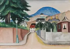 Richard Seewald, Königswinter, 1925, Watercolour and gouache on paper with watermark "P M FABRIANO", laid down on card