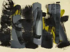 Kommendes by Fritz Winter, 1955, Oil on cream-coloured card, offered Jun 2018