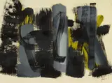 Fritz Winter, Kommendes, 1955, Oil on cream-coloured card