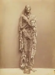Emil Brugsch, The mummies of Ramses II. and Seti I., 19. dynasty, c. 1881, 4 albumen prints. From