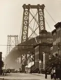 Berenice Abbott, Williamsburg Bridge from South 8th and Berry Streets, Brooklyn, 1937, Vintage gelatin silver print