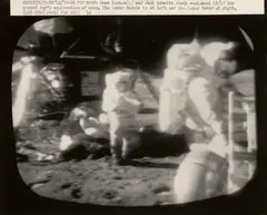On the Moon: Gene Cernan and Jack Schmitt ready equipment (CBS NEWS PHOTO) by Nasa, 1972, Vintage gelatin silver print, offered Jun 2018